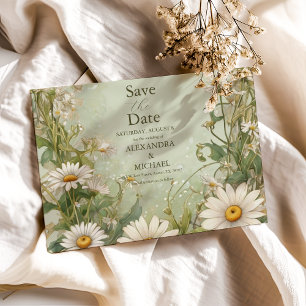 Marguerite Daisy Dusty Wedding Save The Date