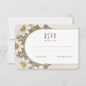 Marguerite Daisy Lavender Wedding RSVP Art Nouveau Einladung (Vorderseite)