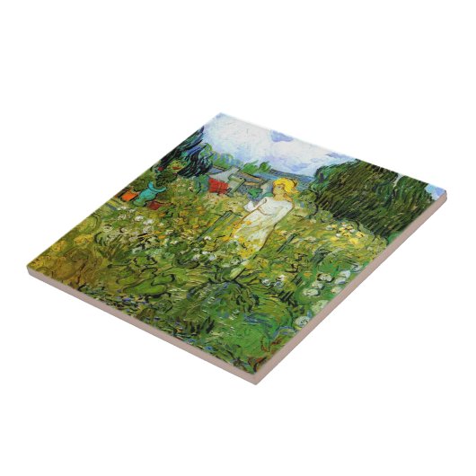 Marguerite Gachet in Garden von Vincent van Gogh Fliese (Seite)