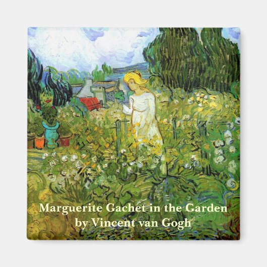 Marguerite Gachet in Garden von Vincent van Gogh Magnet (Vorne)