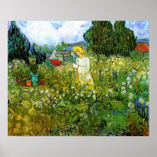 Marguerite Gachet in Garden von Vincent van Gogh Poster (Vorne)