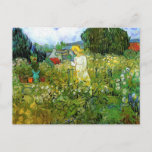 Marguerite Gachet in Garden von Vincent van Gogh Postkarte<br><div class="desc">Marguerite Gachet im Garten von Vincent van Gogh ist ein Vintages Porträtmalerei eines Post-Impressionismus, in dem eine Frau, Marguerite Gachet, einen Hut trug (sie war die Tochter von Dr. Paul Gachet, die van Gogh in Auvers behandelte). Das Mädchen ist in ihrem Blumengarten neben einigen getöpften Pflanze und Zypressen in der...</div>