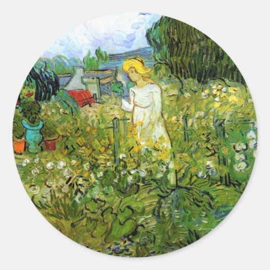 Marguerite Gachet in Garden von Vincent van Gogh Runder Aufkleber (Vorderseite)