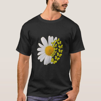 Marguerites Daisy Spring Summer Blume Butterfly E T-Shirt