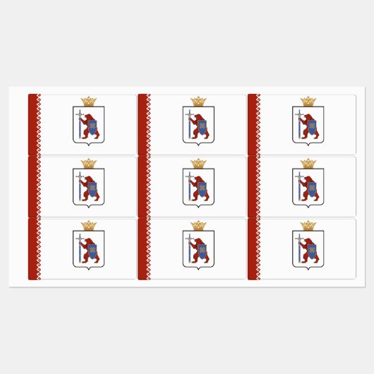 Mari El Flag Etiketten (Blatt)