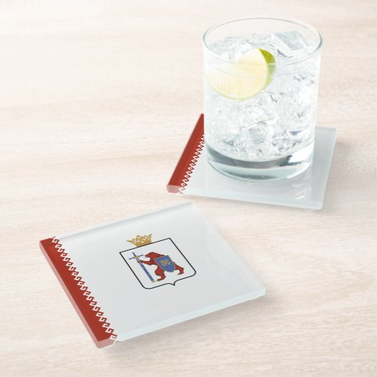 Mari El Flag Glasuntersetzer (Schrägansicht)