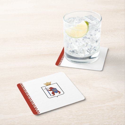 Mari El Flag Rechteckiger Pappuntersetzer (Vor Ort)