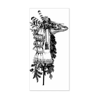 Mari Lwyd Horse Skull Rubber und Briefmarke der Ho Gummistempel