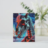 Mari Lwyd Skeleton Christmas Postkarte (Stehend Vorderseite)