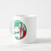 Mari Lwyd Welsh Christmas Kaffeetasse (Vorderseite Links)