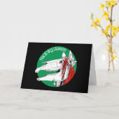 Mari Lwyd Welsh Christmas Karte (Gelbe Blume)