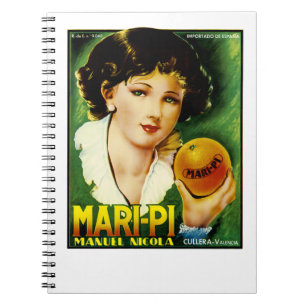 Mari Pi Orange Etikett Notizblock
