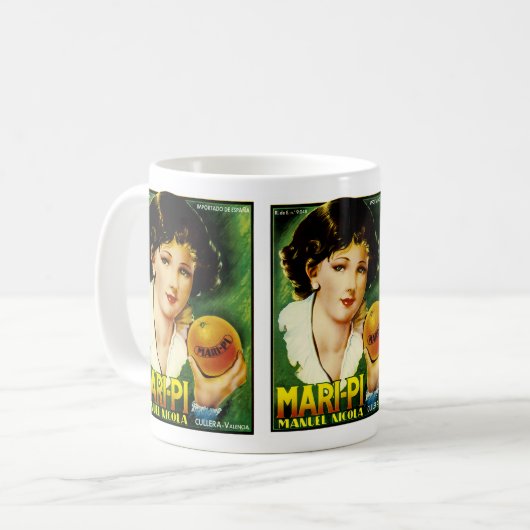 Mari Pi Orange Label Kaffeetasse (Vorderseite Links)