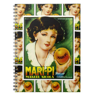 Mari Pi Orange Label mehrfacher Ausdruck Notizblock
