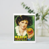 Mari Pi Orange Postkarte (Stehend Vorderseite)