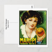 Mari Pi Orange Postkarte (Vorne/Hinten)