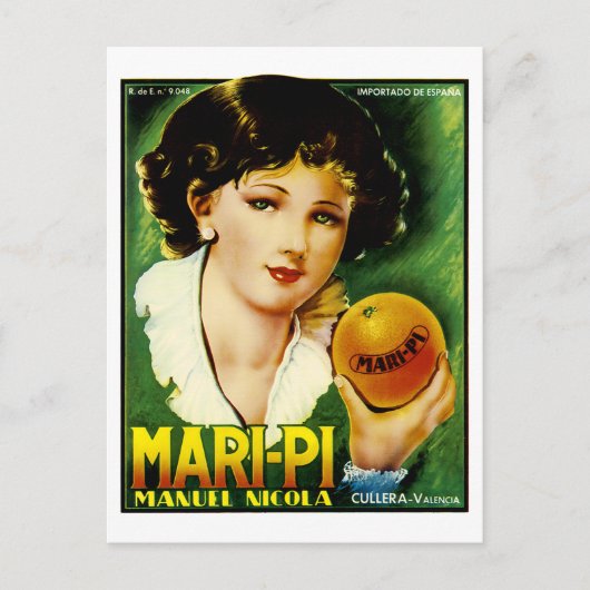 Mari Pi Orange Postkarte (Vorderseite)