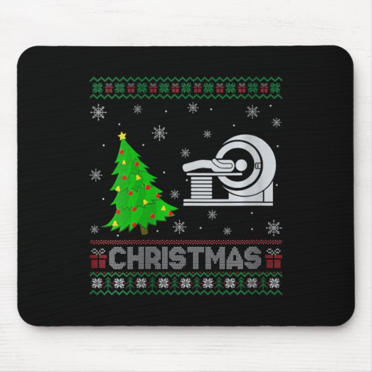 Mari Tech Xmas Tree Lighting Ugly Christmas Mousepad (Vorne)