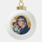 Maria Advocata Nostra Icon Keramik Kugel-Ornament (Vorderseite)