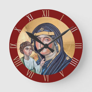 Maria Advocata Nostra Runde Wanduhr