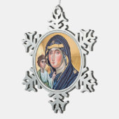 Maria Advocata Nostra Schneeflocken Zinn-Ornament (Rechts)