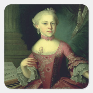 Maria Anna Mozart, angerufen 'Nannerl Quadratischer Aufkleber