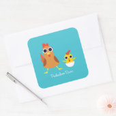 Maria & Bandit Die Hühner Quadratischer Aufkleber (Umschlag)