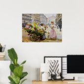 Maria beim Blumenhändler Poster (Heimbüro)