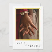 "Maria & Brown" Modern Minimalist Wedding |Elegant Einladung (Vorderseite)