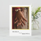 "Maria & Brown" Modern Minimalist Wedding |Elegant Einladung (Stehend Vorderseite)