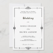 "Maria & Brown" Modern Minimalist Wedding |Elegant Einladung (Rückseite)