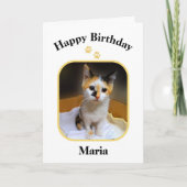 Maria Calico Kitten Happy Birthday Card Karte (Vorderseite)