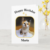Maria Calico Kitten Happy Birthday Card Karte (Gelbe Blume)