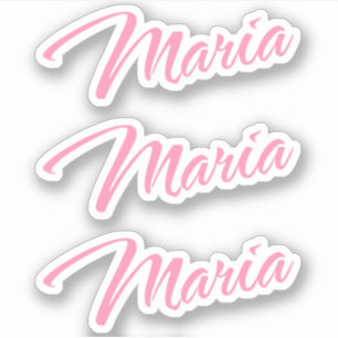 Maria Decorative Name in Rosa x3 Aufkleber