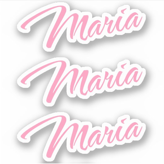 Maria Decorative Name in Rosa x3 Aufkleber (Vorderseite)