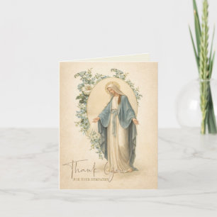 Maria Florale katholische Trauerkondolenz Dankeskarte