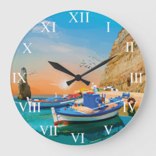 © MARIA früh stehst du 145 Portugal Schiffe des Große Wanduhr