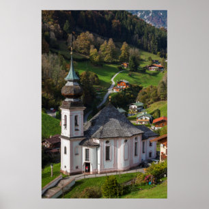 Maria Gern Village Church, Bavaria Poster