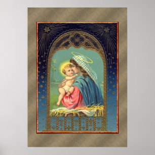 Maria hält das Jesuskind Poster