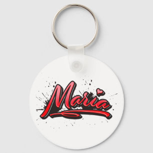 Maria Heart Splash Graffiti Gerichte Schlüsselanhänger