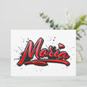 Maria Heart Splash Graffiti Karte (Stehend Vorderseite)