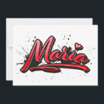 Maria Heart Splash Graffiti Karte<br><div class="desc">Ein tolles Produkt für Maria.
Perfekt auch als Geschenk oder Geschenkidee zum Geburtstag oder Namenstag.</div>