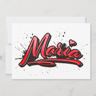 Maria Heart Splash Graffiti Karte