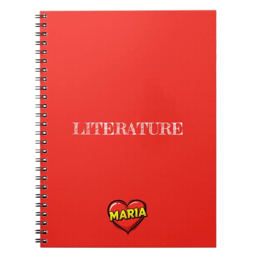 Maria Herz Rot Notizblock (Vorderseite)