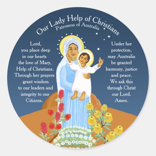   Maria, Hilfe der Christen Runder Aufkleber (Vorderseite)