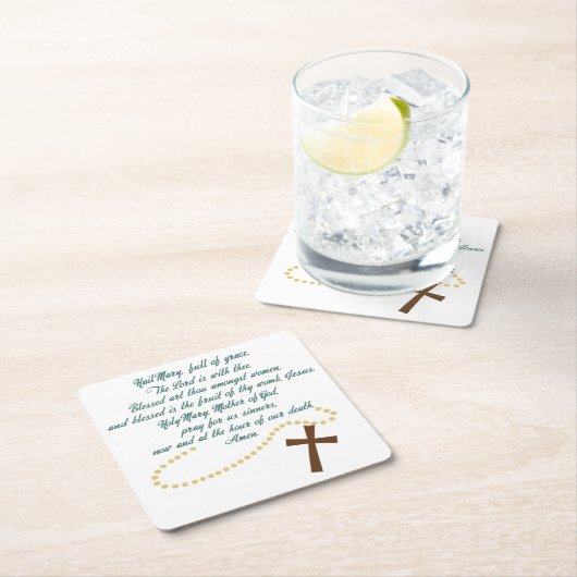 Maria hüllen rechteckiger pappuntersetzer (Vor Ort)