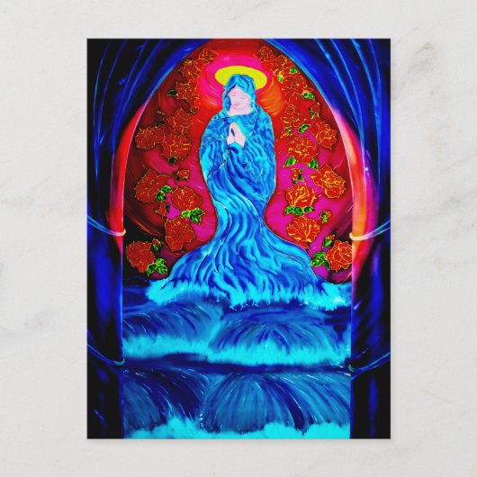 Maria im Rosenkranz Postkarte (Vorderseite)