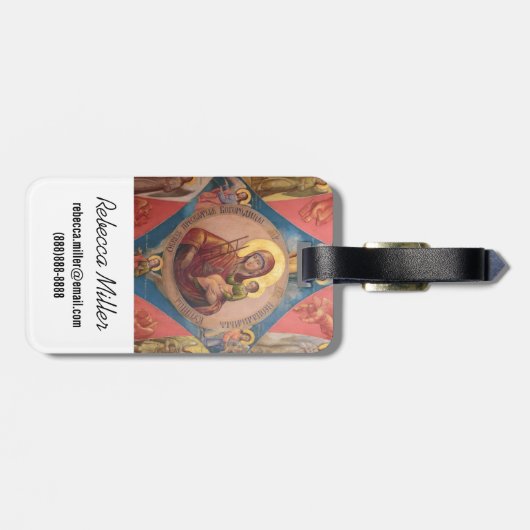 Maria, Jesus und Engel Gepäckanhänger (Rückseite horizontal)