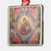 Maria, Jesus und Engel Silbernes Ornament (Links)