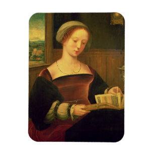 Maria Magdalena Lesung (Öl auf Platte) Magnet
